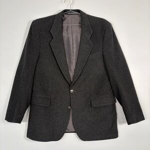 Donegal II Mens Blazer Size 44R Charcoal Grey 100% Cashmere Made in Ireland